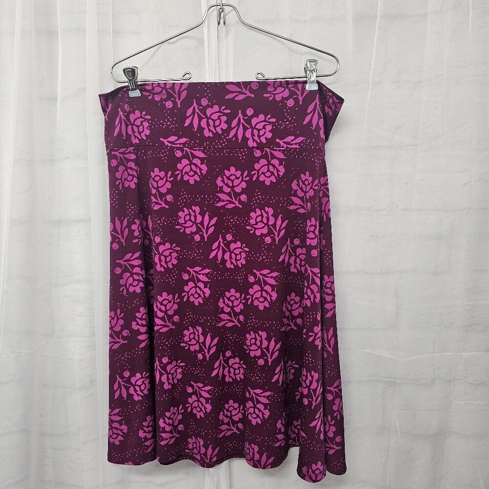 LuLaRoe Skirt Purple Floral Boho Fairy Whimsigoth Casual Festival XL